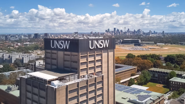 UNSW building with the Sydney CBD in the background